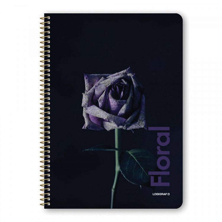 FLORAL Wirelock Notebook A4/21Χ29 2 Subjects 60 Sheets 10pcs