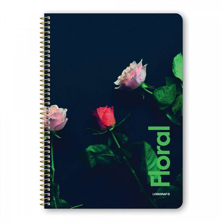 FLORAL Wirelock Notebook A4/21Χ29 3 Subjects 90 Sheets 6pcs