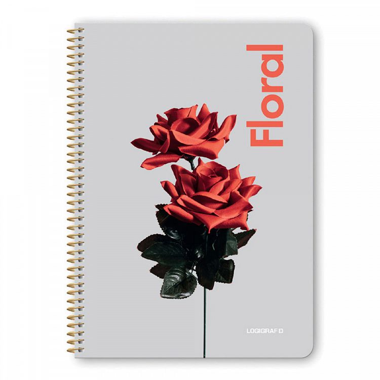 FLORAL Wirelock Notebook A4/21Χ29 4 Subjects 120 Sheets 6pcs