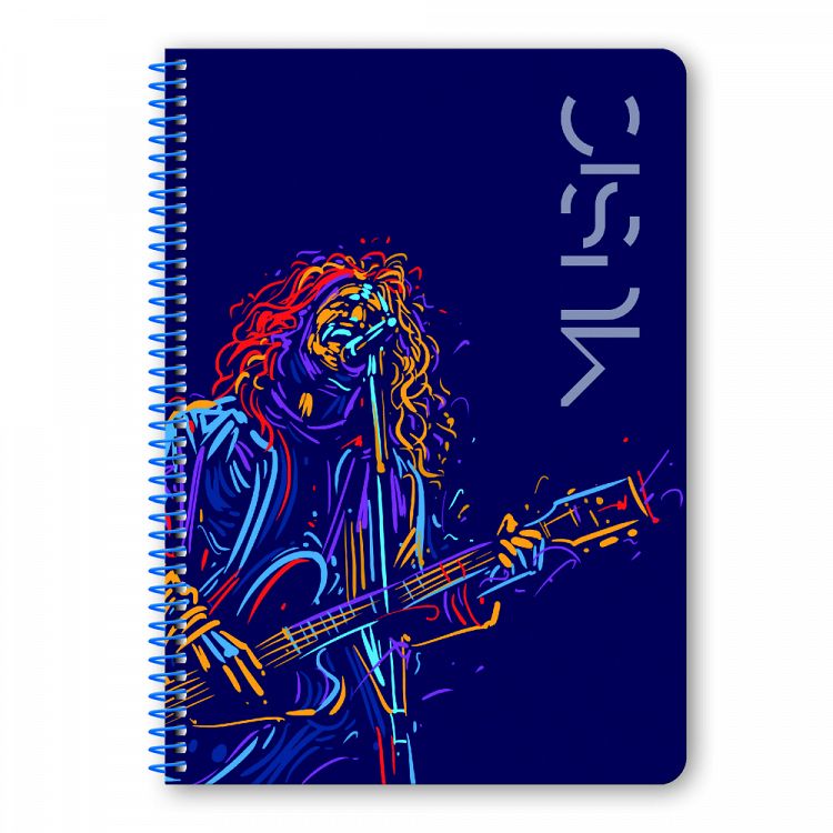MUSIC Wirelock Notebook A4/21Χ29 3 Subjects 90 Sheets, 4 covers