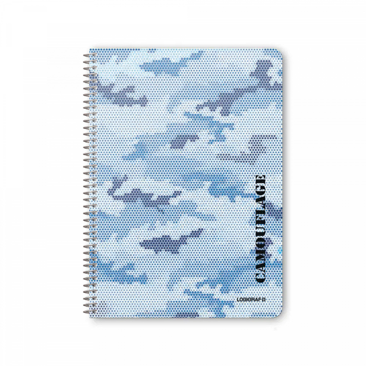 Notebook with Wirelock CAMOUFLAGE Light Blue, 6 variations