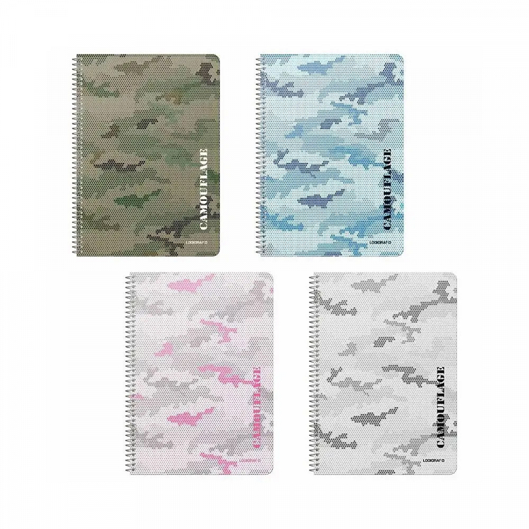 Notebook with Wirelock CAMOUFLAGE Light Blue, 6 variations