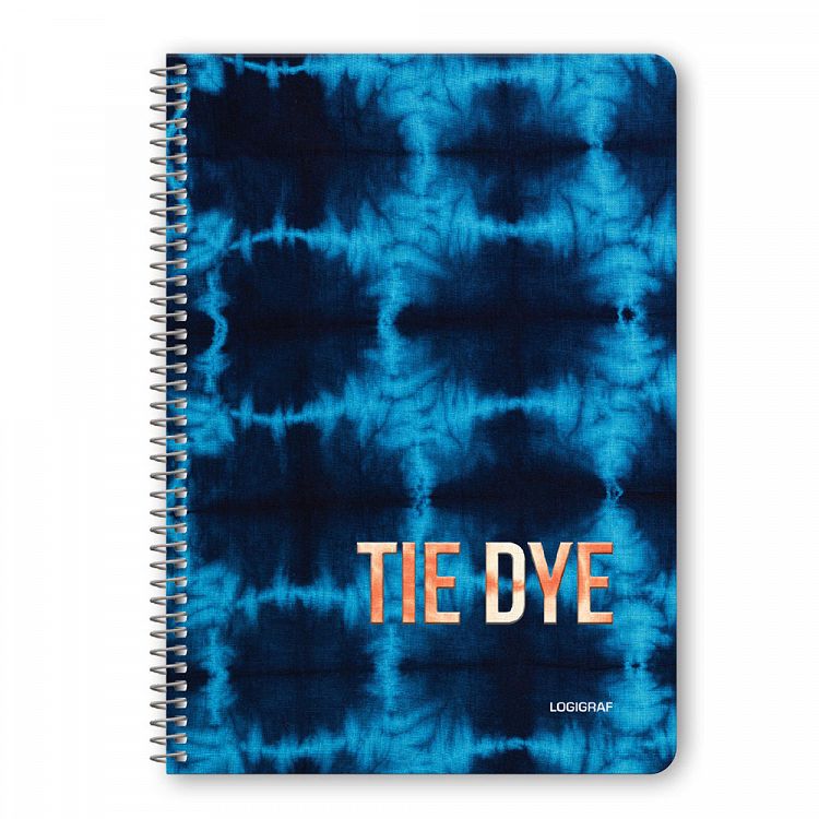 Notebook with Wirelock TIE DYE Blue Pattern, 6 variations