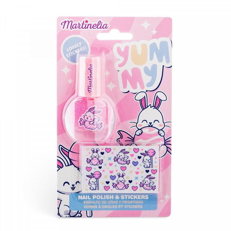 YUMMY Super Set with Pink Nail Polish 3,5ml & Bunny Stickers