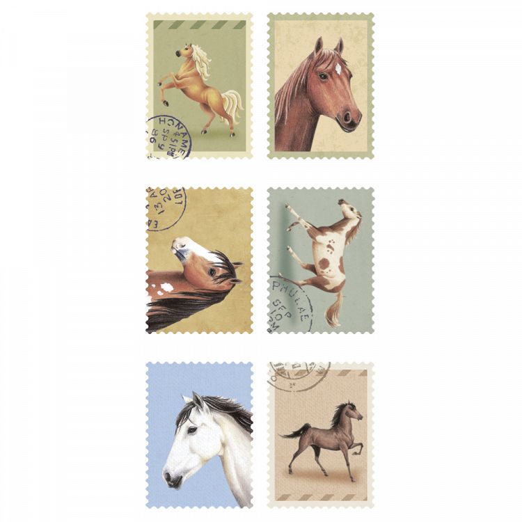 Set 72 Stamp Stickers, VINTAGE