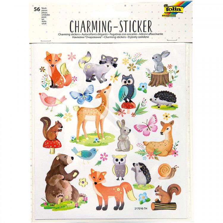 Σετ 56 Charming Stickers, 2 Φύλλα 15Χ17εκ WOODLAND