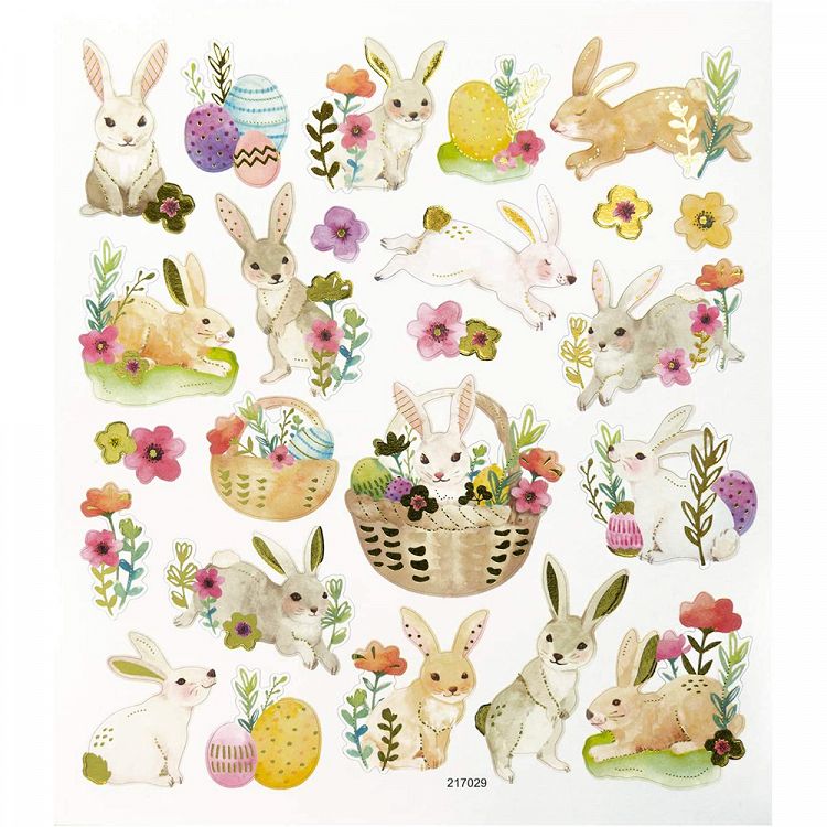 Set 60 Charming Stickers 2 sheets 15Χ17cm, HAPPY EASTER