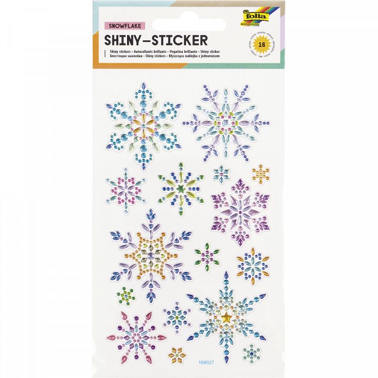 Set 16 Shiny Stickers, 10Χ16 cm, SNOWFLAKE