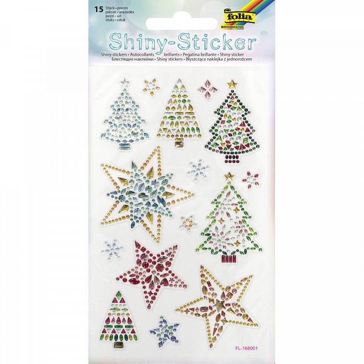 Set 15 Shiny Stickers, 10Χ16 cm, CHRISTMAS