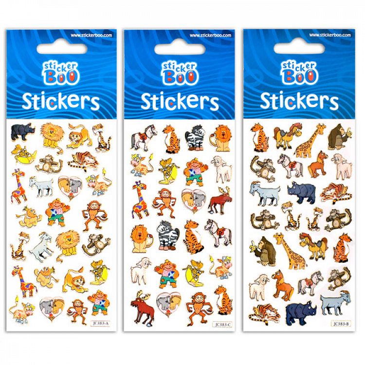 Glitter Stickers 7Χ18 ANIMALS 6pcs pack