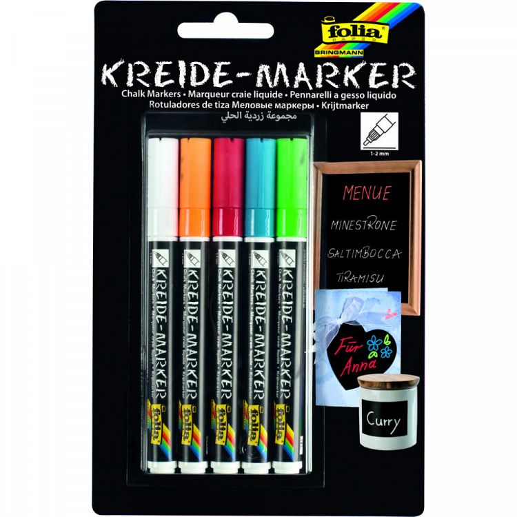 Chalk Markers, set 5 colors