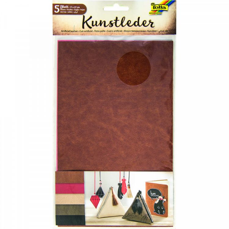Artificial Leather Set of 5 Sheets 17X27 cm
