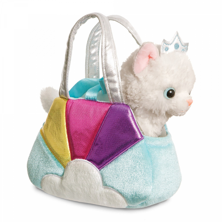 FANCY PALS Kitty Princess in Rainbow Handbag Soft Toy 20cm