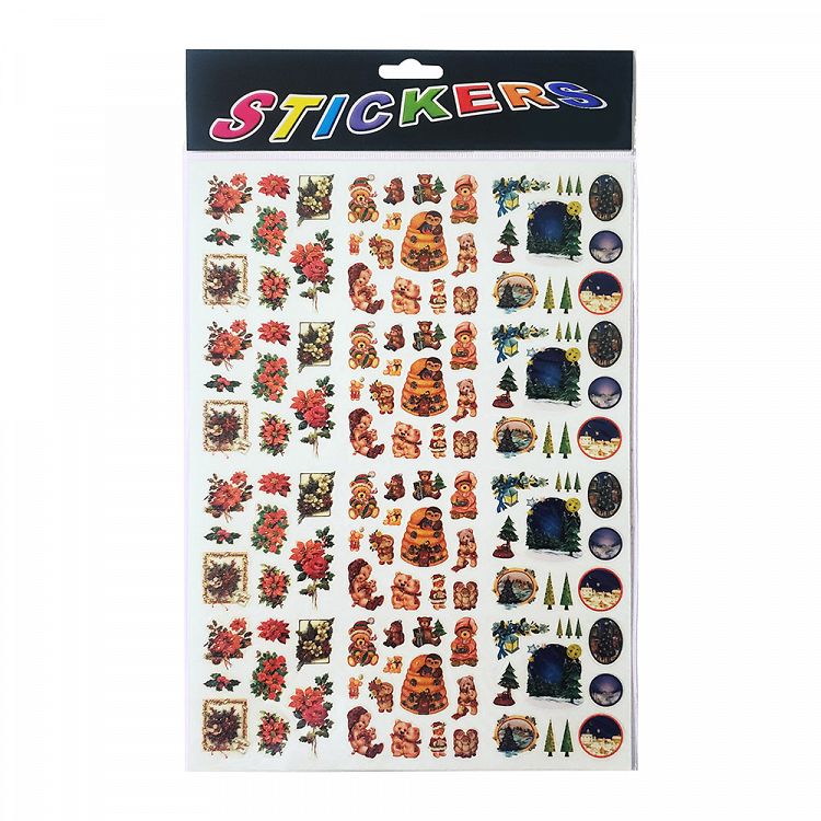Christmas Glitter Stickers #907 in an A4 sheet
