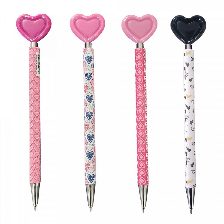Ball Pens COLORS HEART Pink & White Hearts