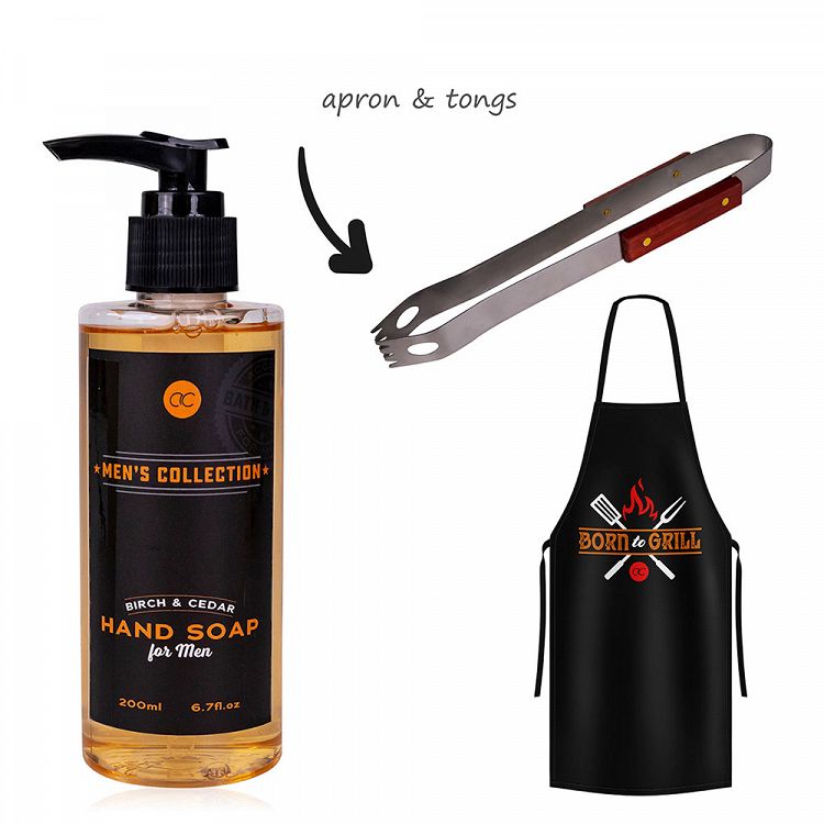 Grill gift set MEN'S COLLECTION in kraft gift box w apron
