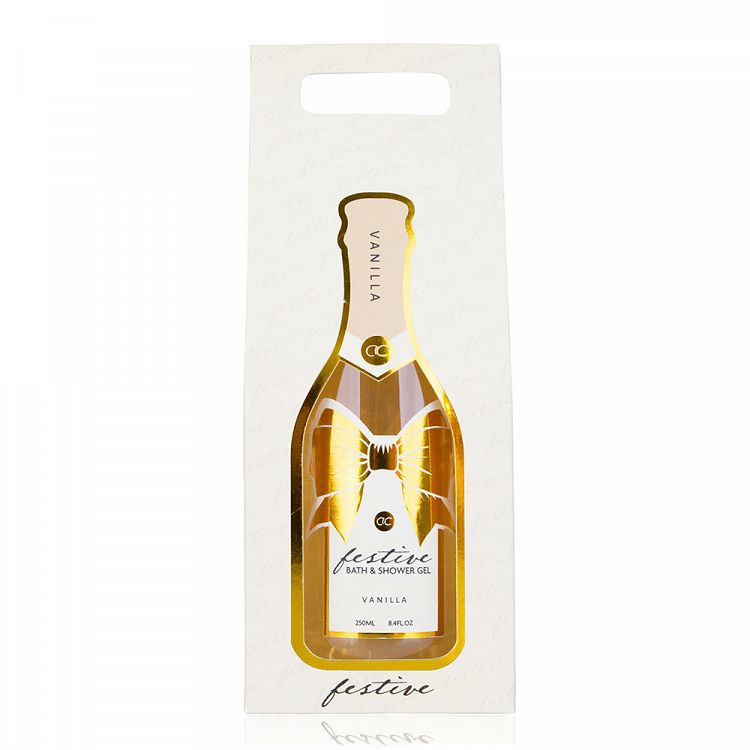 250ml bath & sh. gel FESTIVE in Gold champagne gift box