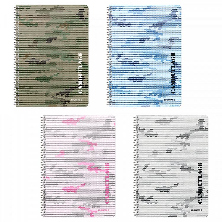 Notebook with Wirelock CAMOUFLAGE Gray, 6 variations