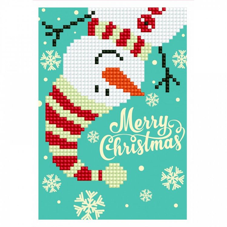 Diamond Dotz Greeting Card Merry Christmas Snowman