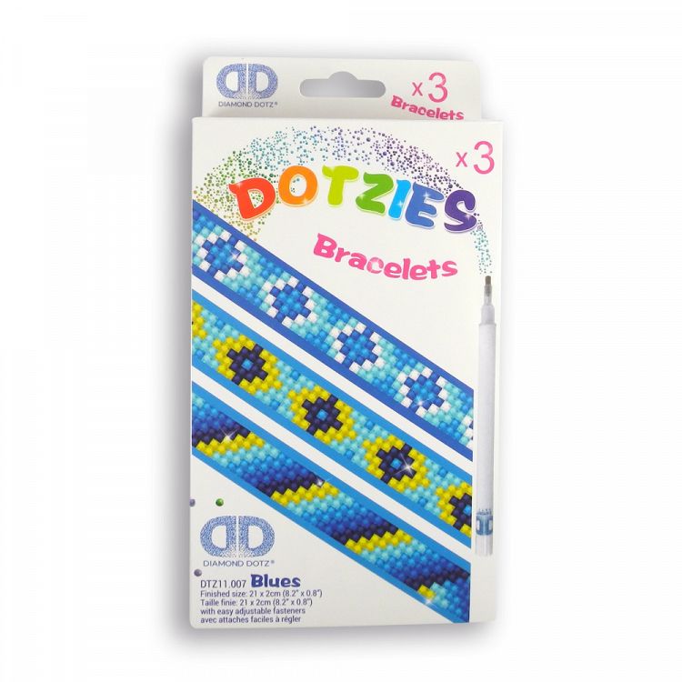 Diamond Dotz Dotzies Set 3 Bracelets Blues