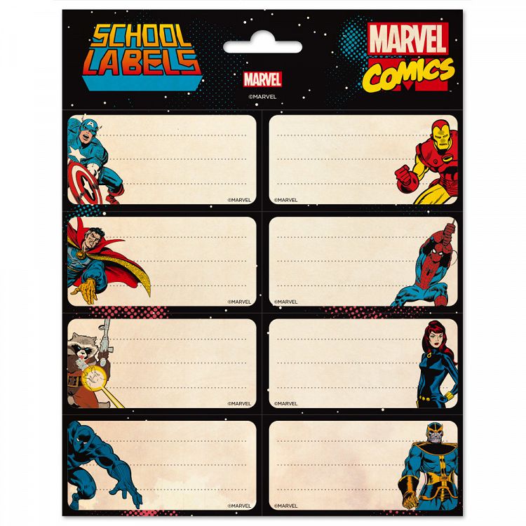 Αυτοκόλλητες Ετικέτες 8x2 MARVEL COMICS Avengers