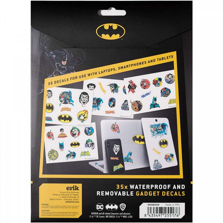 Αυτοκόλλητα Αδιάβροχα και Επαναχρησιμοποιούμενα για Gadgets DC COMICS Batman