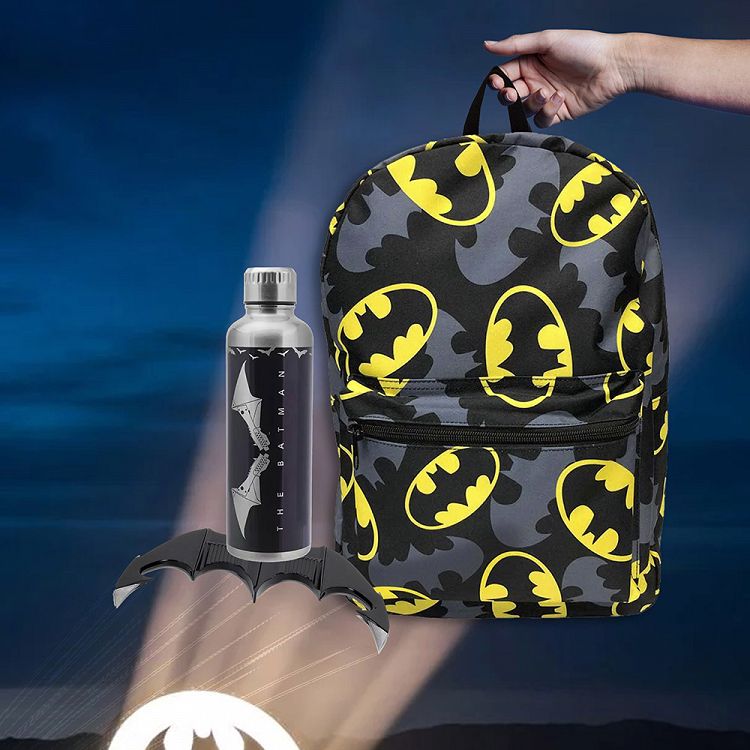 Set of Backpack + Metallic Bottle Hot&Cold 500ml DC COMICS BATMAN