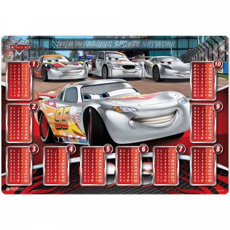 Desk Mat with Multiplication Tables DISNEY Cars Silver