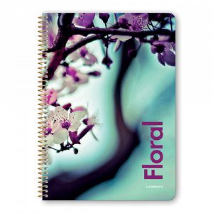 FLORAL Wirelock Notebook A4/21Χ29 3 Subjects 90 Sheets, 6 covers