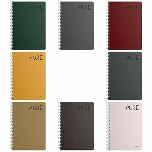 PURE Wirelock Notebook B5/17Χ25 3 Subjects 90 Sheets, in 8 colours