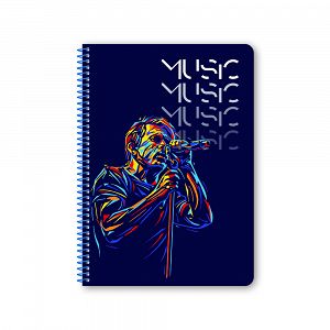 MUSIC Wirelock Notebook B5/17Χ25 3 Subjects 90 Sheets, 4 covers