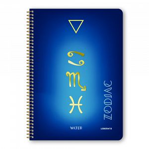 ZODIAC Wirelock Notebook A4/21Χ29 2 Subjects 60 Sheets, 4 covers