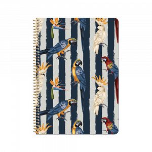 Loginotes Notebook SPIRAL LINE BLUE BIRDS A5/14X20 cm