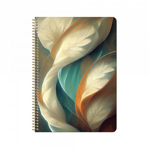 Loginotes SPIRAL LINE WHITE FLOWERS, A5/14X20 Soft Touch 80γρ, 90 φύλλα