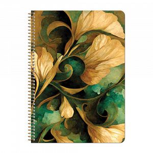 Loginotes SPIRAL LINE GOLD FLOWERS, A4/21X29 Soft Touch 80γρ, 90 φύλλα