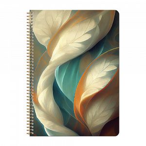 Loginotes SPIRAL LINE WHITE FLOWERS, A4/21X29 Soft Touch 80gr, 90 sheets