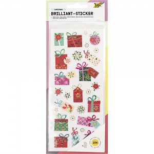 Set Brilliant Stickers, 5 Sheets 10X23 cm - Christmas