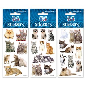 Glitter Stickers 7Χ18 CATS 6pcs pack