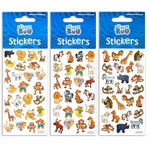 Glitter Stickers 7Χ18 ANIMALS 6pcs pack