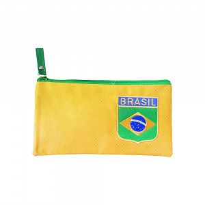 Yellow Pencil case Brazilian Flag