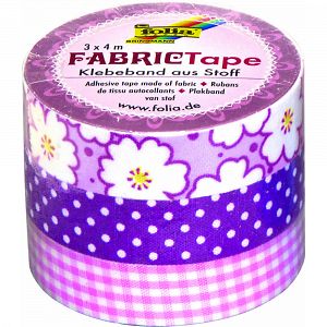 Fabric Adhesive Tapes, 3pcs set, pink