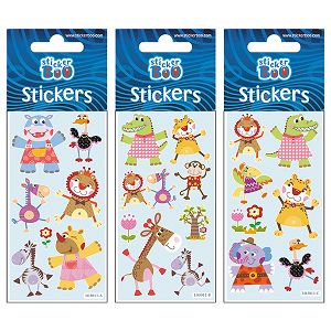 Glitter Stickers 7Χ18 WILD ANIMALS 6pcs pack
