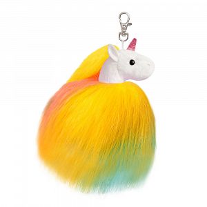 Sparkle Tales Fluffy Unicorn Λούτρινο Μονόκερος με Μπρελόκ Κίτρινο-Πορτοκαλί