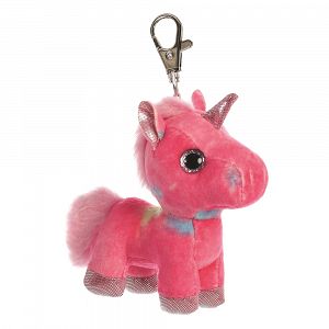Sparkle Tales Rainbow Unicorn Soft Toy with Keyclip