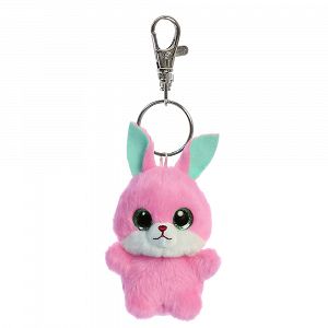 YooHoo, Betty Rabbit Key Clip, 9 cm - Λούτρινο Μπρελόκ Λαγός