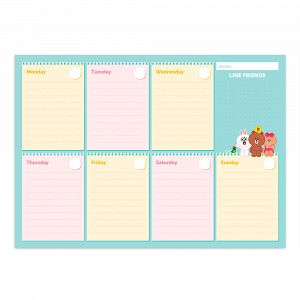 Weekly Planner Notepad A4/21Χ29 cm LINE FRIENDS