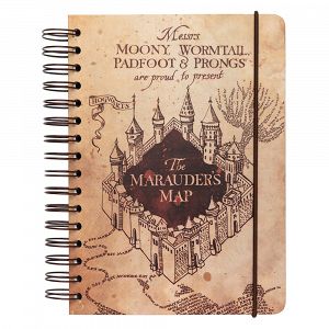 Notebook Hardcover Spiral Bullets A5/15X21 HARRY POTTER The Marauder's Map