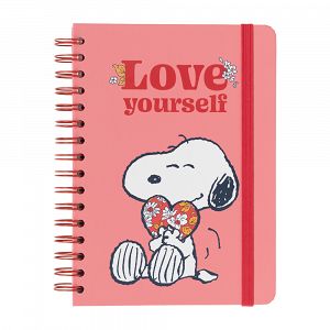 Notebook Hardcover Spiral Bullets A5/15X21 SNOOPY Love Yourself