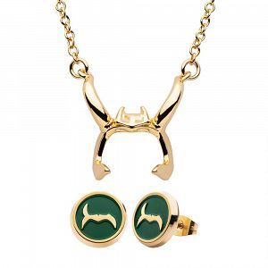 Zinc Alloy Pendant & Earrings Gift Set MARVEL Loki & Sylvie Crowns