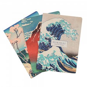 Pack of 3 Notebooks Α5/15X21cm JAPANESE ART Hokusai by Kokonote